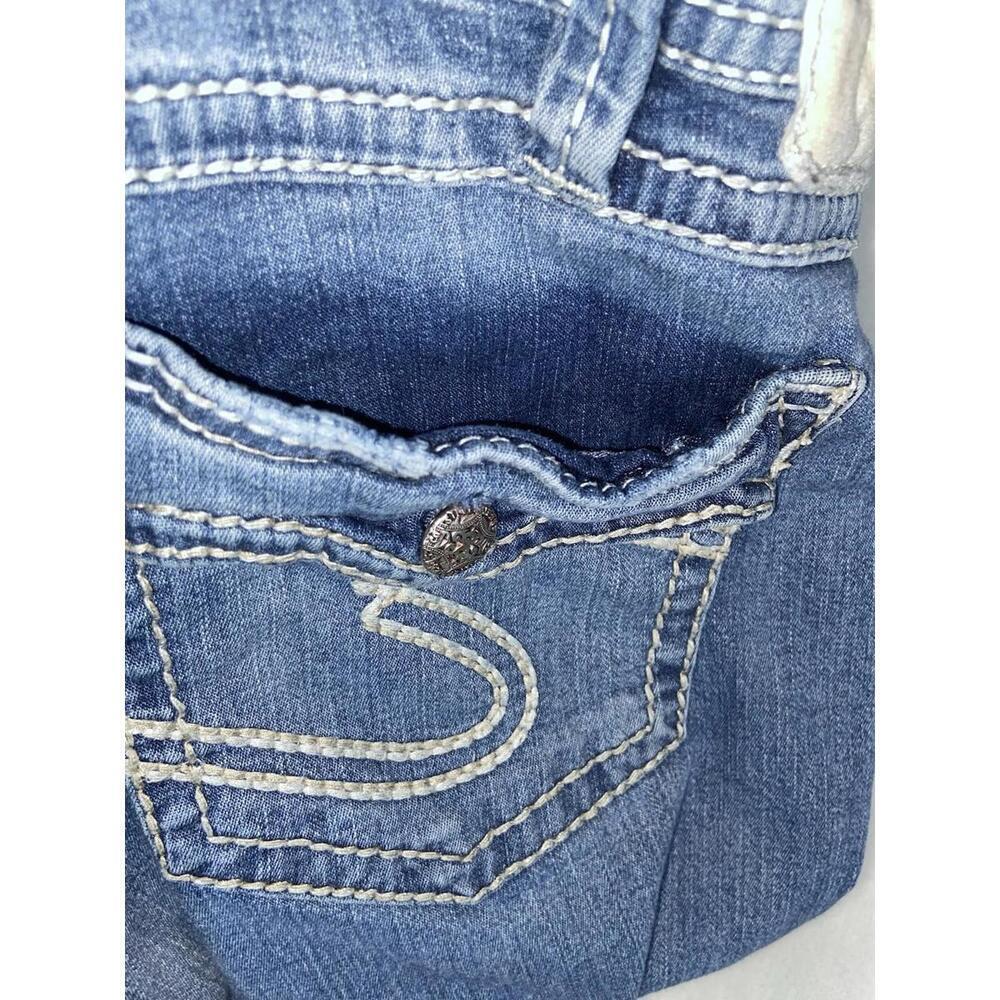 Silver Womens Twisted Surplus Boot Leg Jeans Blue Stretch Whiskered Denim 34x28 - Picture 11 of 14